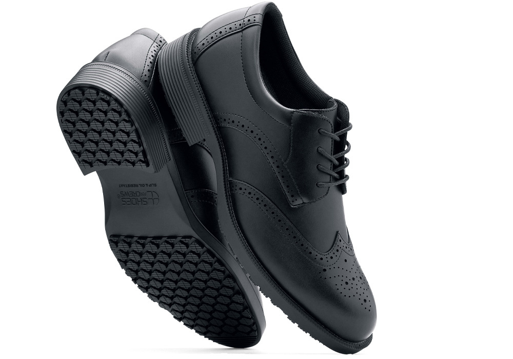 Shoes For Crews Executive Wing Tip Dressad sko - Svart (Herr) i gruppen Arbetsskor / Skotyper / Snrskor / Herr hos shoemed.se (SVART_0885999183022_203r)